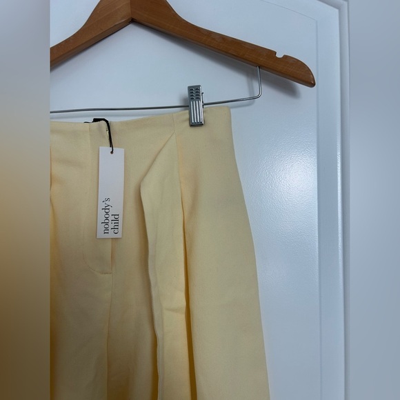 Nobody’s Child Tie Front Wide Leg Trouser in Butter Yellow Lemon size 2 NWT - Picture 6 of 11